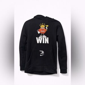 Big Boys Nike Black Hoodie with Crowned Football Graphic